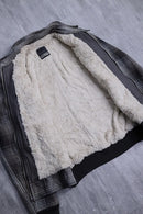"xagon ma" boa-lined check zip jacket