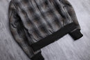 "xagon ma" boa-lined check zip jacket
