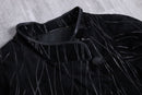 geometry line design middle leather coat