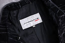 geometry line design middle leather coat