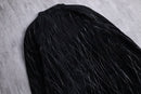 geometry line design middle leather coat