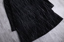 geometry line design middle leather coat