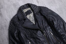 studs design lamb leather riders jacket
