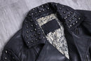 studs design lamb leather riders jacket