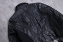 studs design lamb leather riders jacket