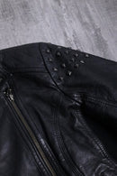 studs design lamb leather riders jacket