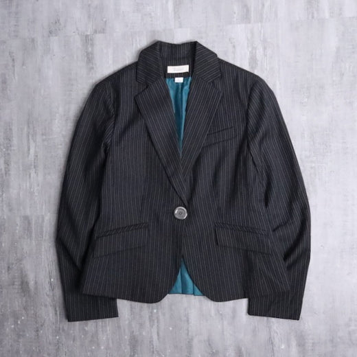stripe pattern cropped tailored jacket