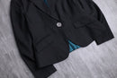 stripe pattern cropped tailored jacket