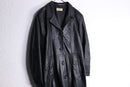 deep-slit leather maxi coat