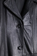 deep-slit leather maxi coat