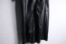 deep-slit leather maxi coat