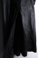 deep-slit leather maxi coat