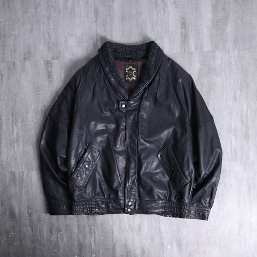1980-90s shawl collar leather jacket
