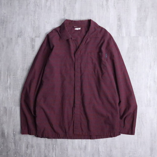 Calvin Klein flyfront open collar check shirt