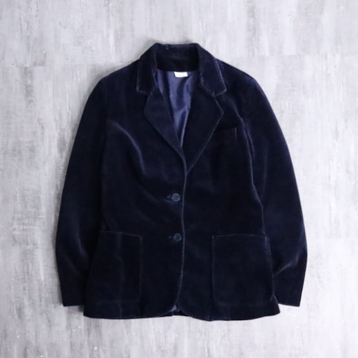 midnight color velvet single tailored jacket