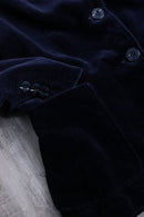 midnight color velvet single tailored jacket