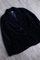 midnight color velvet single tailored jacket