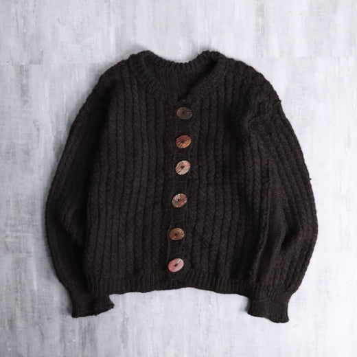 low gauge cable knit cardigan