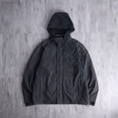 00's "TOMMY HILFIGER" black smooth fabric zip hoodie jacket