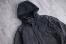 00's "TOMMY HILFIGER" black smooth fabric zip hoodie jacket