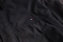 00's "TOMMY HILFIGER" black smooth fabric zip hoodie jacket