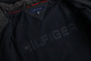 00's "TOMMY HILFIGER" black smooth fabric zip hoodie jacket