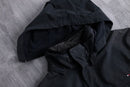00's "TOMMY HILFIGER" black smooth fabric zip hoodie jacket