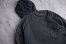 00's "TOMMY HILFIGER" black smooth fabric zip hoodie jacket