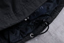 00's "TOMMY HILFIGER" black smooth fabric zip hoodie jacket
