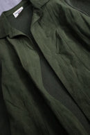 olive suède leather switch wool cardigan