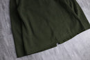 olive suède leather switch wool cardigan