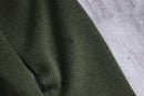 olive suède leather switch wool cardigan