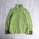 90s wool nylon highneck nep half knit jacket