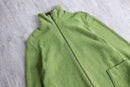 90s wool nylon highneck nep half knit jacket