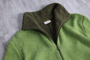 90s wool nylon highneck nep half knit jacket