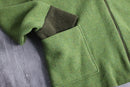 90s wool nylon highneck nep half knit jacket
