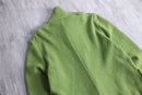 90s wool nylon highneck nep half knit jacket