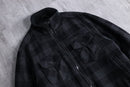 10s block check standneck blouson