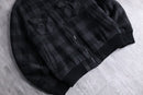 10s block check standneck blouson