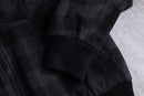 10s block check standneck blouson