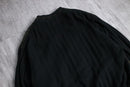 1980-90s leather combi knit cardigan