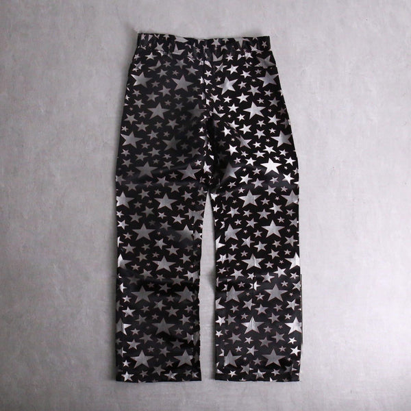 jacquard emb all star pattern bootscut pants