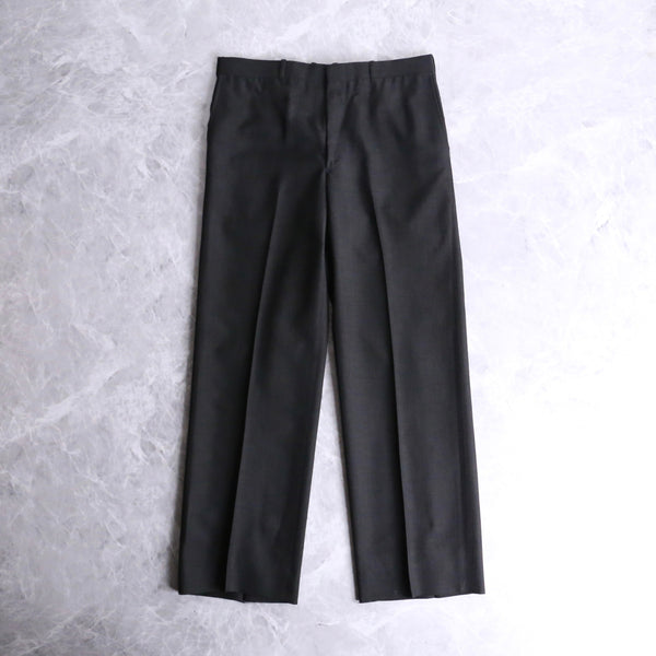 black wool tapered slacks