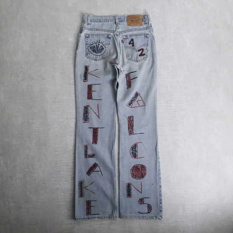 90’s "Levi's 517" previous owner's original painted saddleman jeans