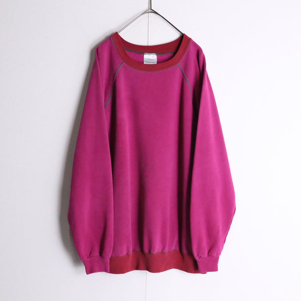 rose pink color raglan sleeves sweat