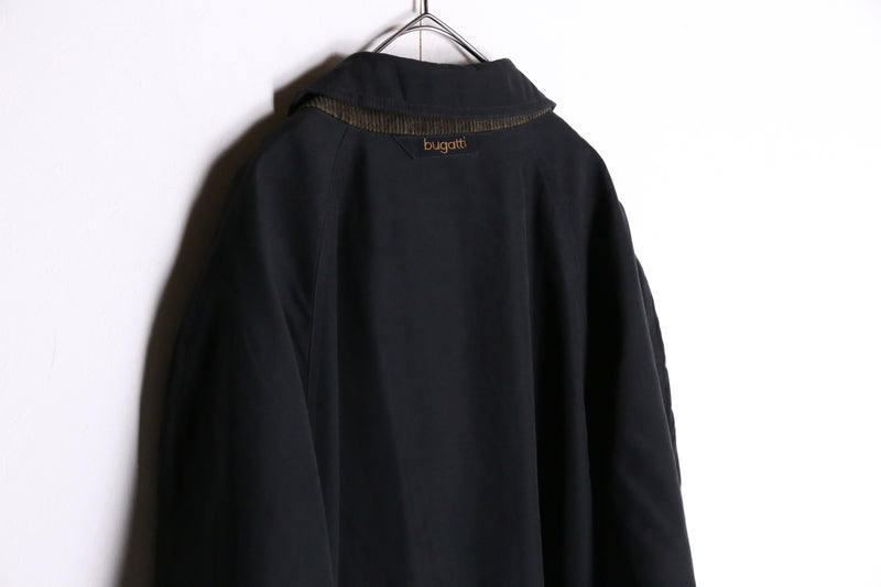 black corduroy switch smooth long coat