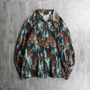 70's artistic printing poly dress shirt