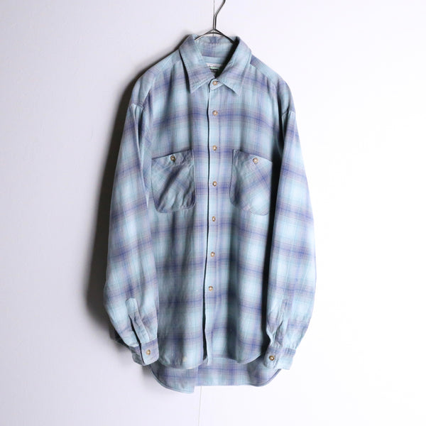 pastel color ombre checked flannel shirt