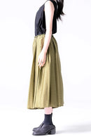 BISHOOL Cupra Jacquard 帯締 3Tuck Half Pants yellow