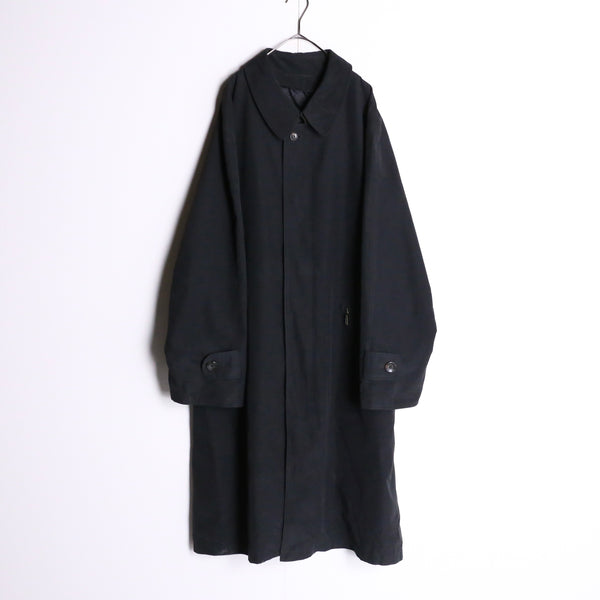 black corduroy switch smooth long coat